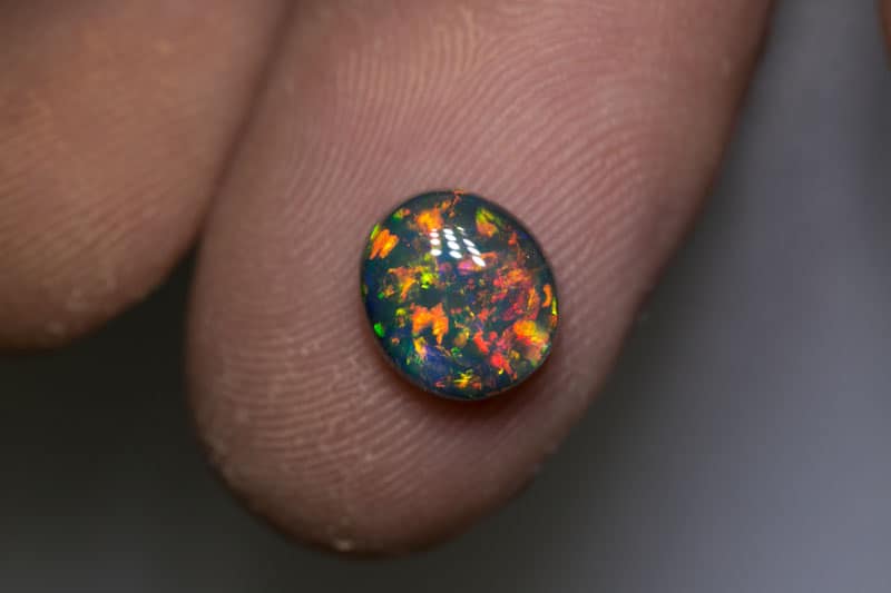 2.14 ct gem black opal collectors piece 8.5x7.5x4.5mm - Image 3