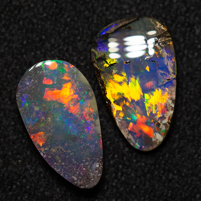 2.28 ct boulder opal pair 9.7x6x2.7mm - Image 4
