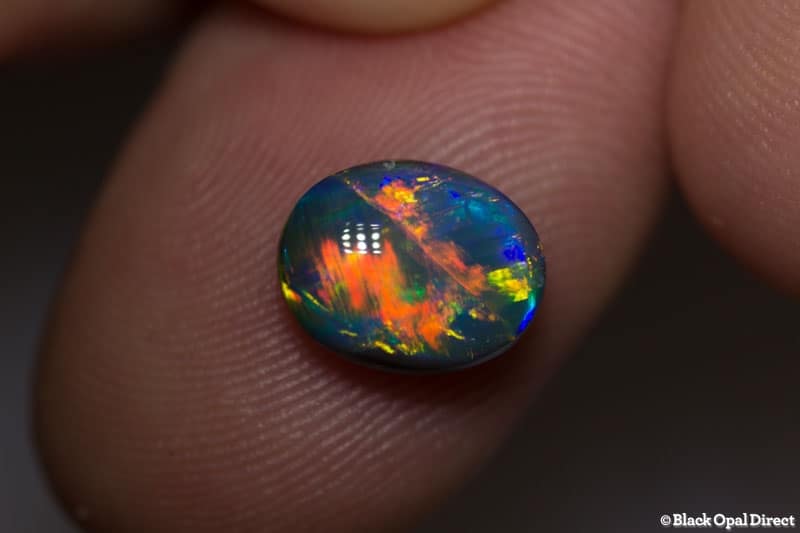 2.33 ct gem black opal 10x8x4mm - Image 4