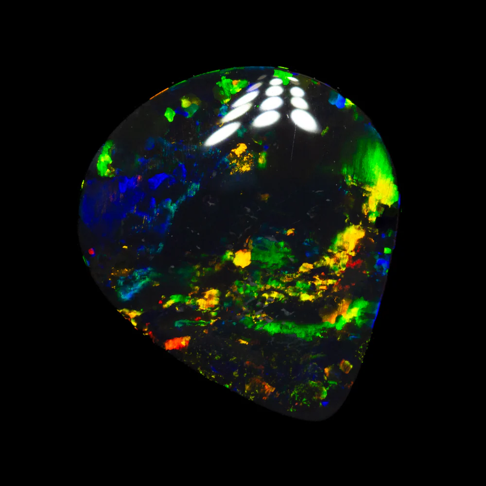 2.42 ct gem black opal 12.7x11.1x2.7mm - Image 2