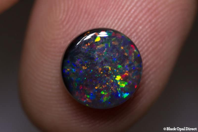 2.52 ct black opal round 10mm + 1.03ct 5mm round opal pair - Image 2