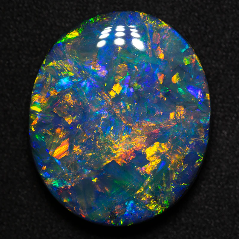 21.47 ct gem black opal 22.4x18.9x7.4mm - Image 4