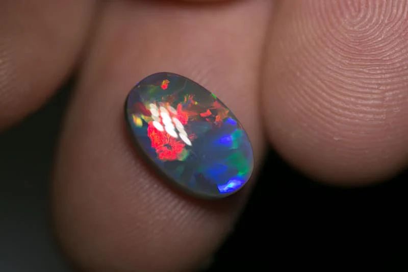 3.14 ct gem black opal 13x8x4mm - Image 3