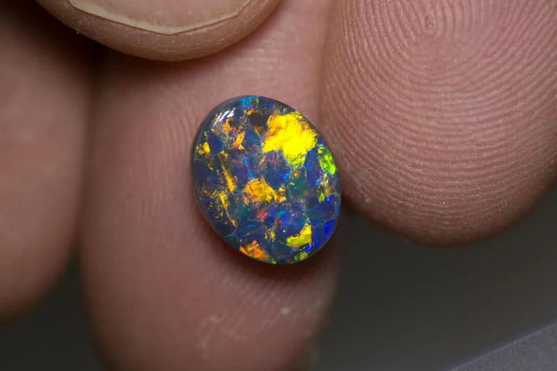 3.15 ct gem black opal 12x9.5x4.5mm - Image 2