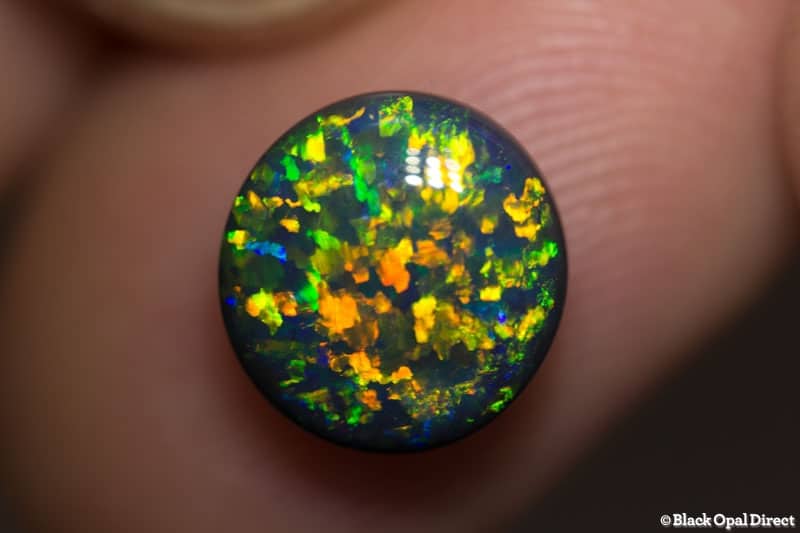 3.16 ct 10mm round black opal x 5mm thick - Image 2