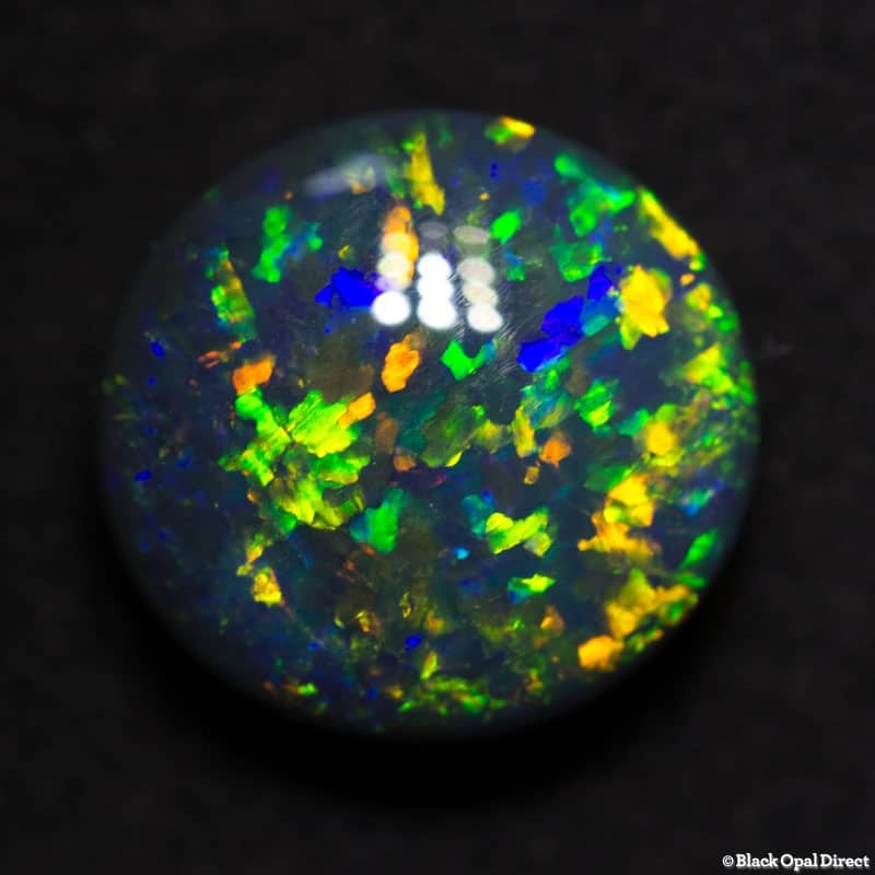 3.16 ct 10mm round black opal x 5mm thick - Image 3