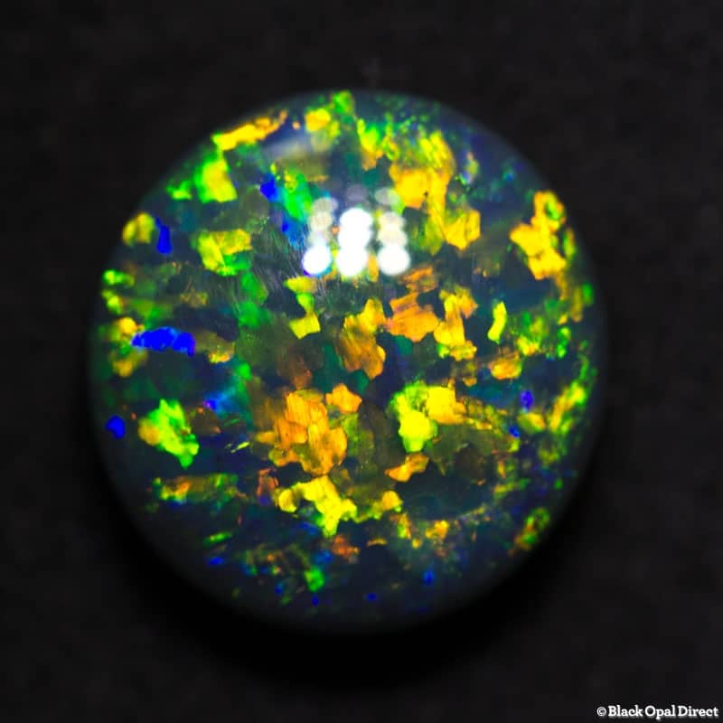 3.16 ct 10mm round black opal x 5mm thick - Image 4