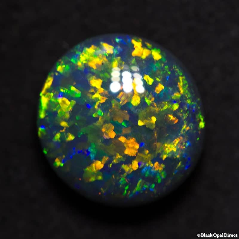 3.16 ct 10mm round black opal x 5mm thick - Image 5