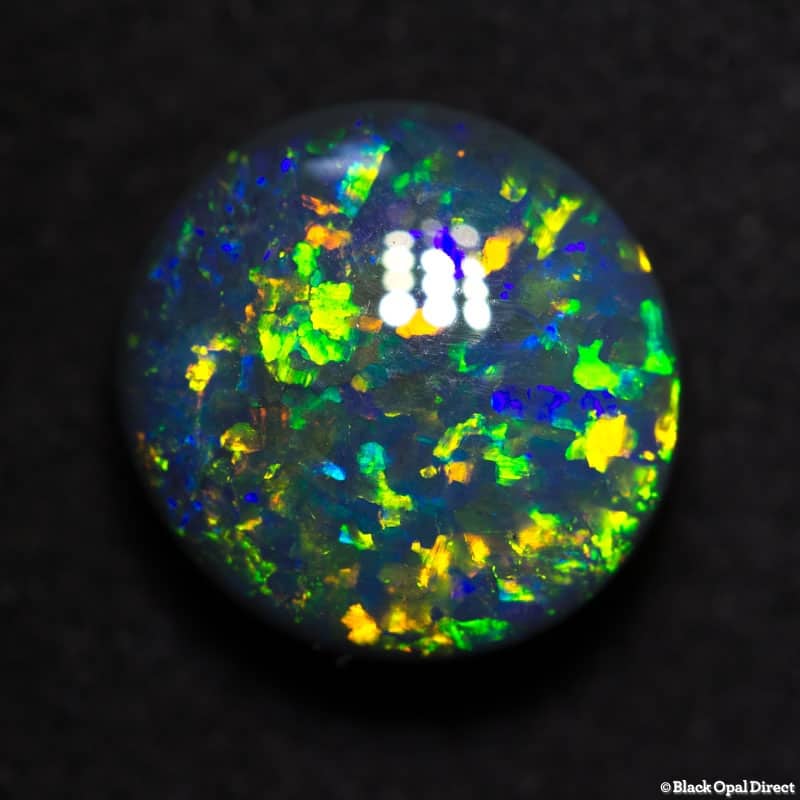 3.16 ct 10mm round black opal x 5mm thick - Image 6