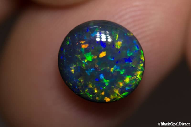 3.16 ct 10mm round black opal x 5mm thick - Image 7