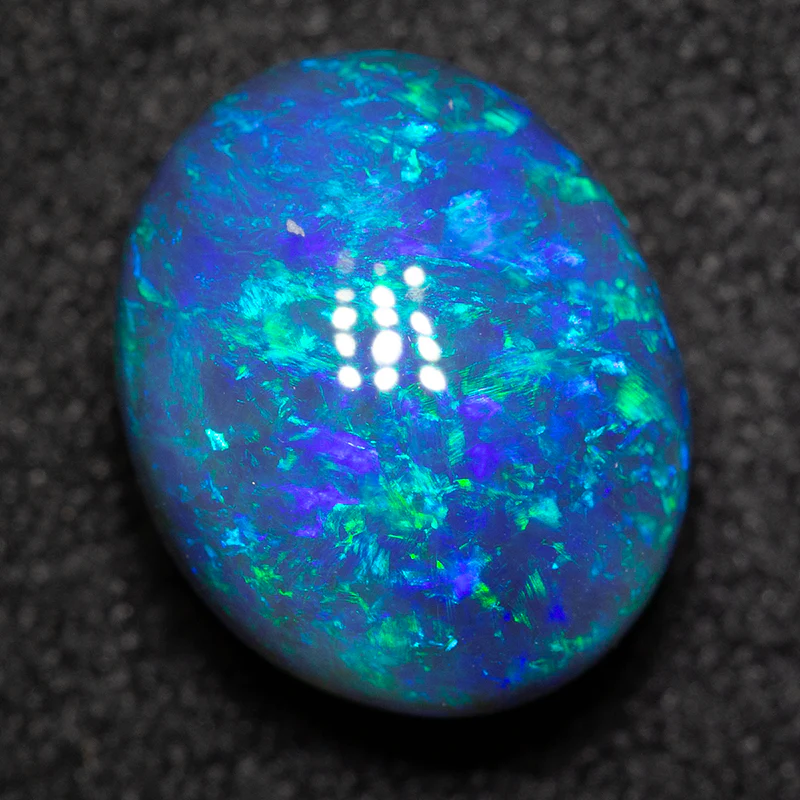 3.16 ct double-sided black crystal opal 10.4x8.4x6mm - Image 2