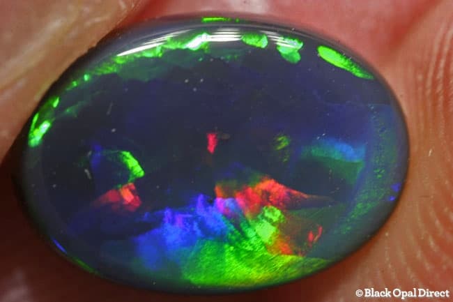 3.22 ct gem flag harlequin pattern black opal 12x9x4.5mm - Image 4