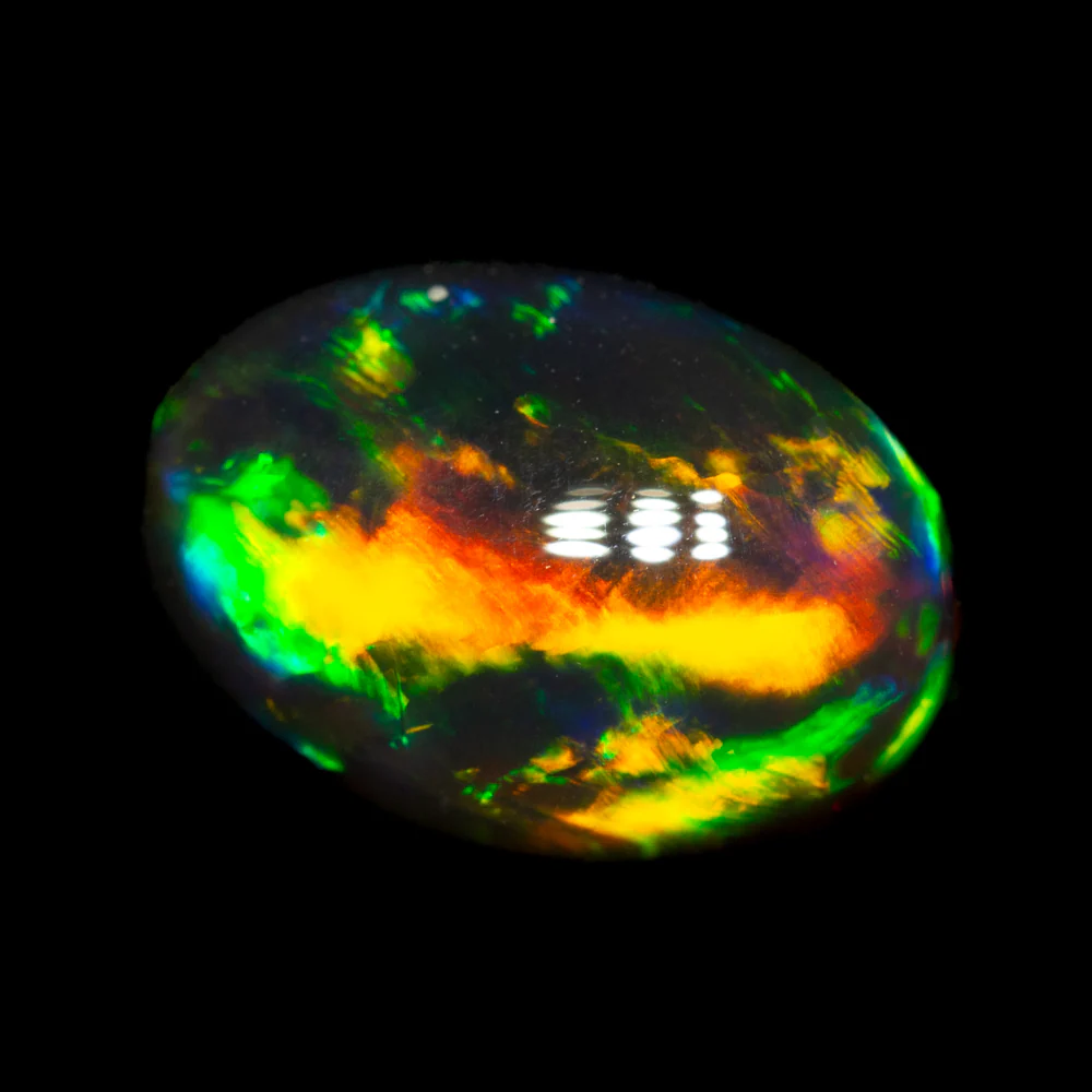 3.70 ct gem black crystal opal 11.8x8.2x6.1mm - Image 2