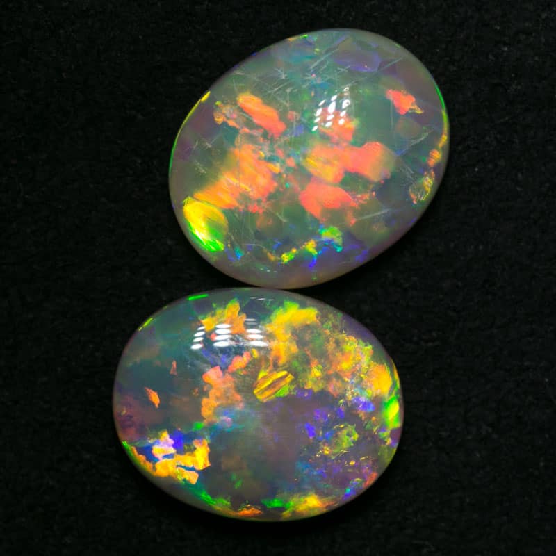 3.80 ct gem crystal opal pair 10x8mm - Image 4