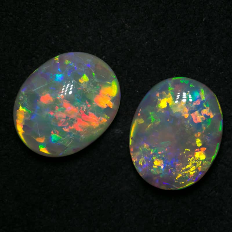 3.80 ct gem crystal opal pair 10x8mm - Image 6