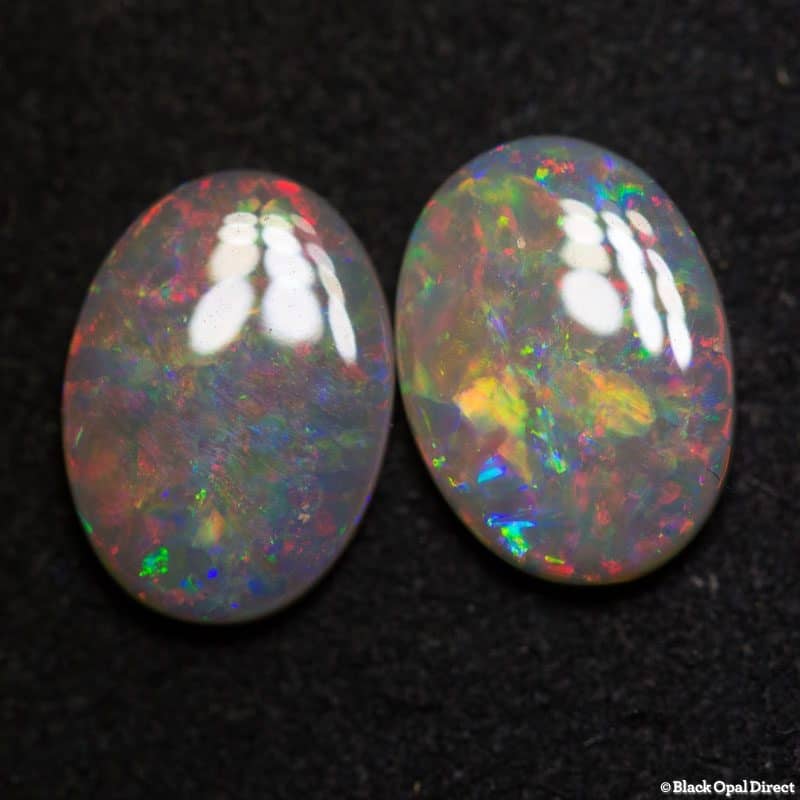 3.80 ct semi black opal pair 11x8mm - Image 5