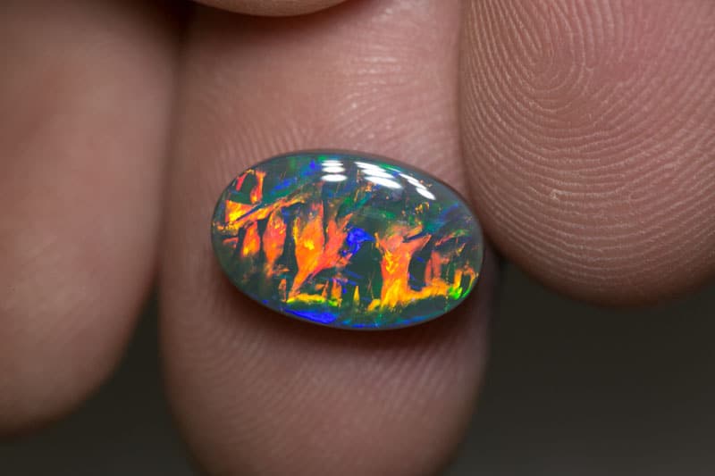 3.84 ct gem black opal 14x9x4mm - Image 2