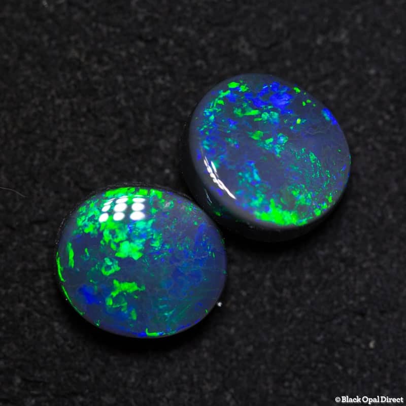 3.89 ct black opal gem pair 9x8x4mm Kevin - Image 3