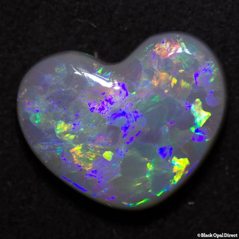 4.02 ct heart shaped semi black opal 14x11x3mm - Image 3