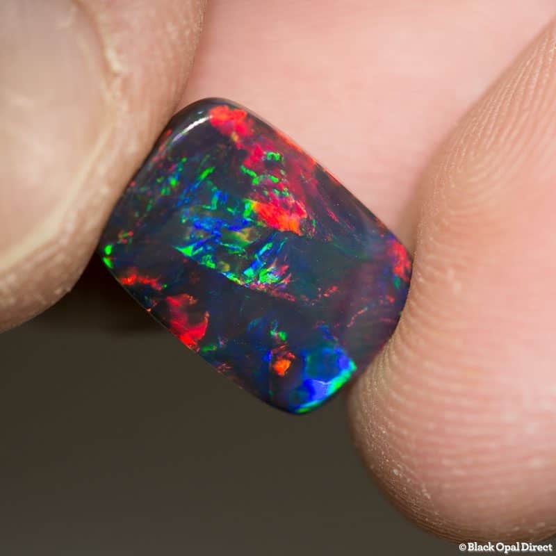 4.28 ct top gem cushion cut black opal collectors piece 13x9x4mm - Image 2