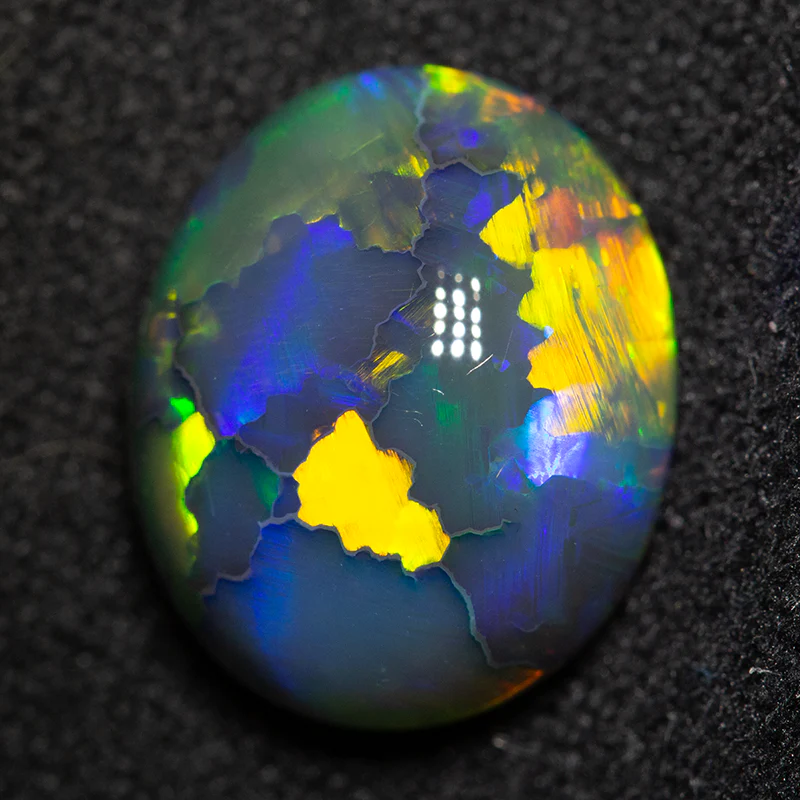4.41 ct double sided gem black opal 12.2x10.4x5.7mm - Image 3