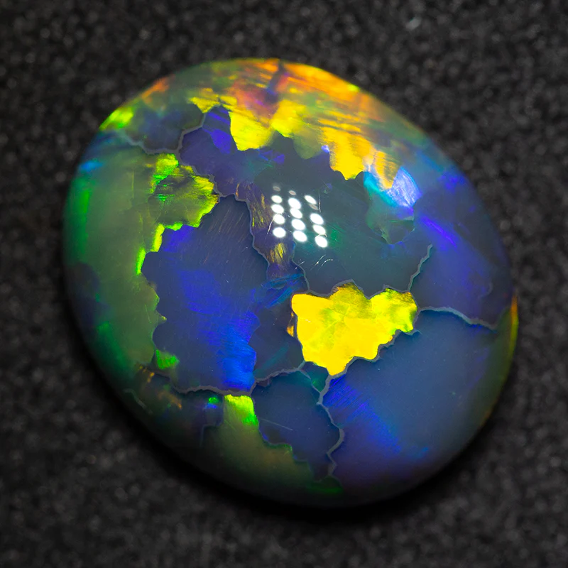 4.41 ct double sided gem black opal 12.2x10.4x5.7mm - Image 4