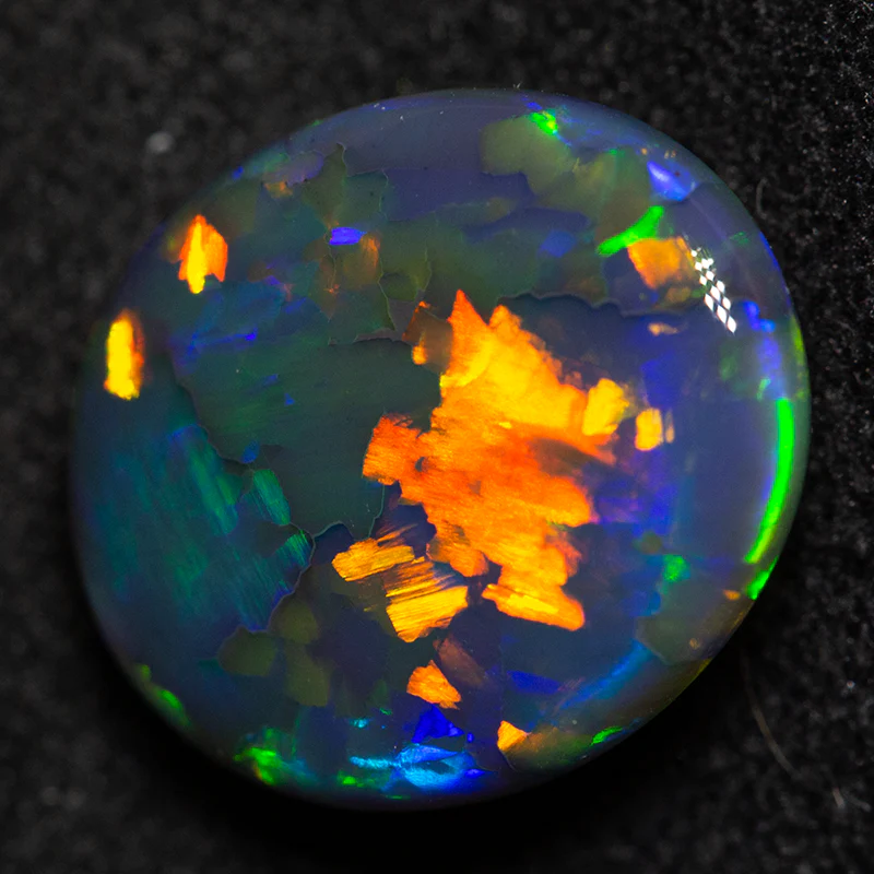 4.41 ct double sided gem black opal 12.2x10.4x5.7mm - Image 5