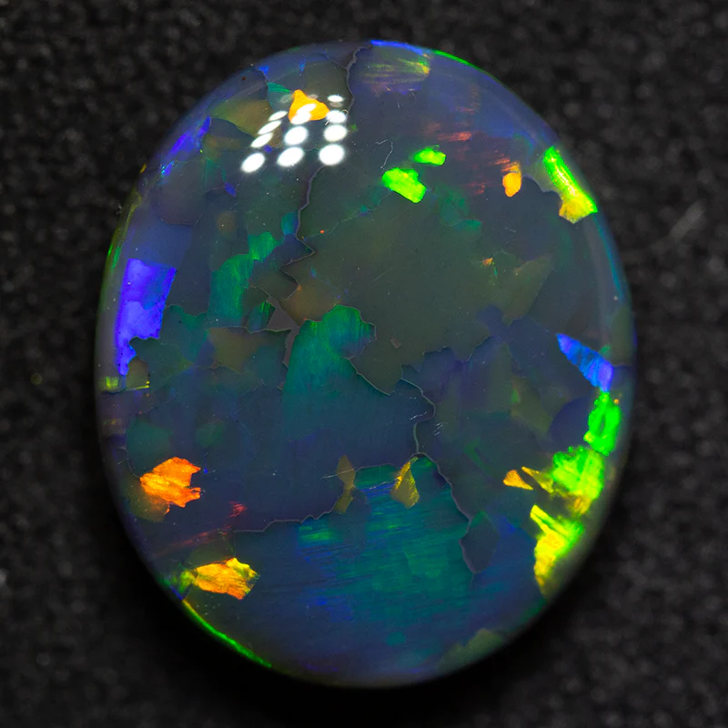 4.41 ct double sided gem black opal 12.2x10.4x5.7mm - Image 6