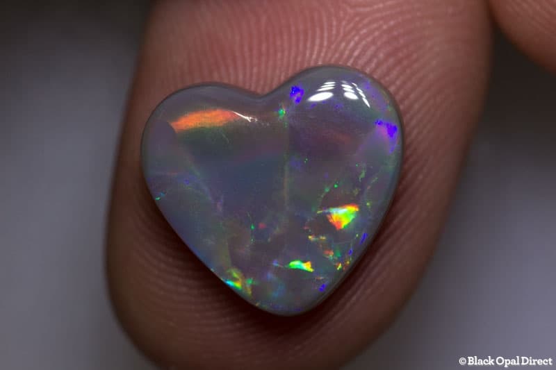 4.50 ct semi black opal heart 14.5x13x4mm - Image 2