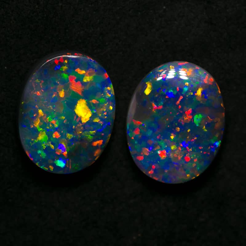 4.78 ct gem black opal pair 10x8.6mm - Image 3