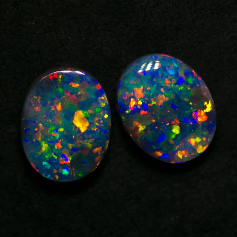 4.78 ct gem black opal pair 10x8.6mm - Image 4