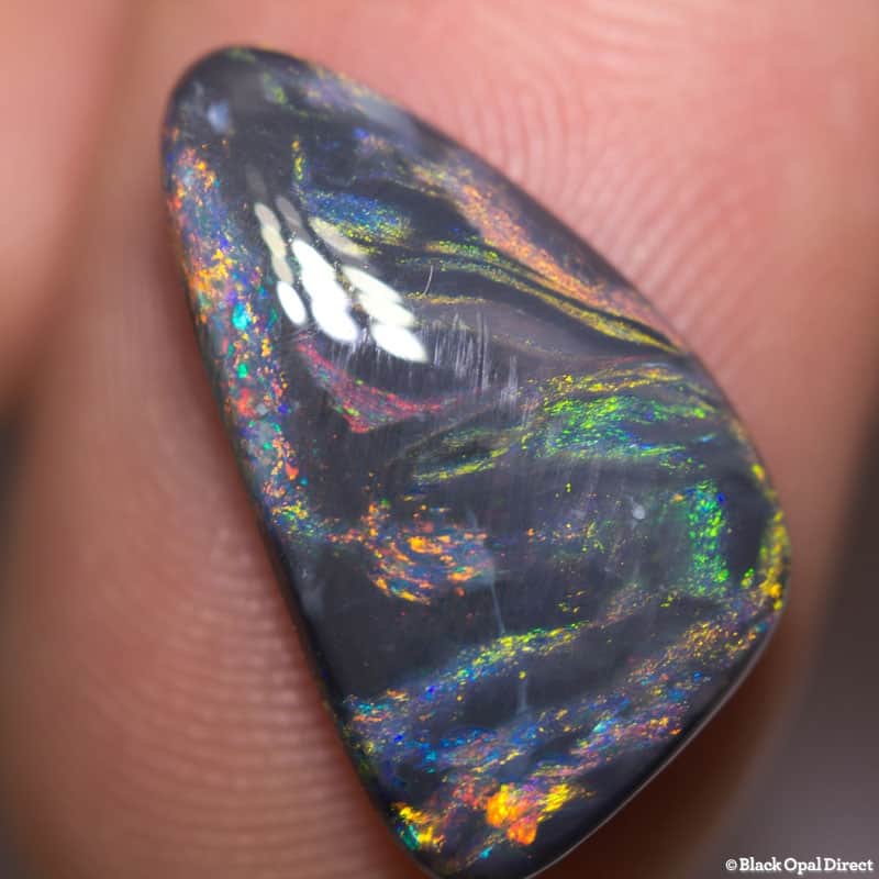 4.95 ct black opal picture stone 10x12x3mm - Image 3