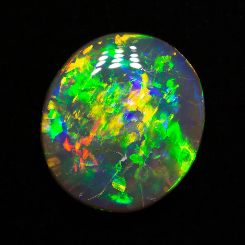 5.39 ct gem black crystal opal 13.7x12.3x5.2mm - Image 2