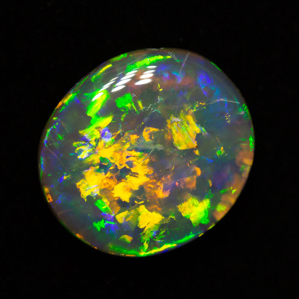 5.39 ct gem black crystal opal 13.7x12.3x5.2mm - Image 3
