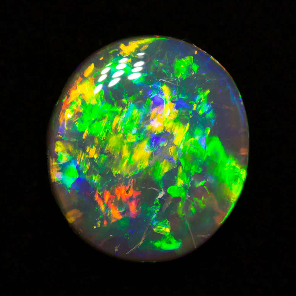 5.39 ct gem black crystal opal 13.7x12.3x5.2mm - Image 4