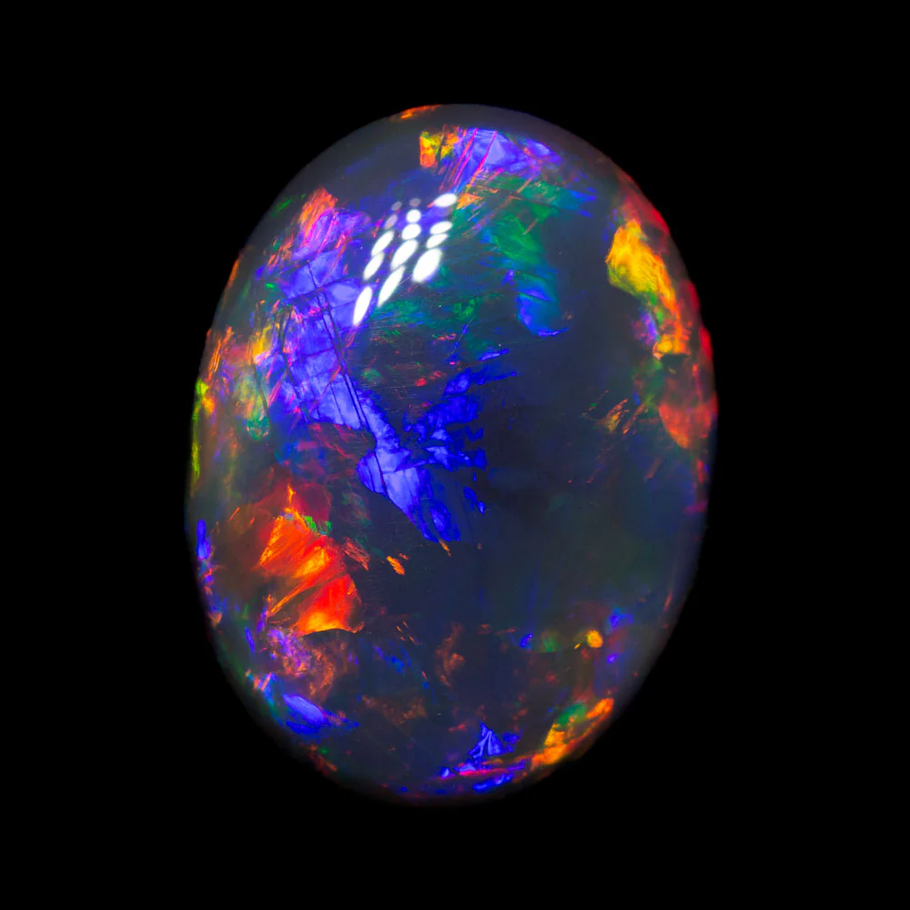5.66 ct gem double-sided black opal 13.4x10.1x6.4mm - Image 3