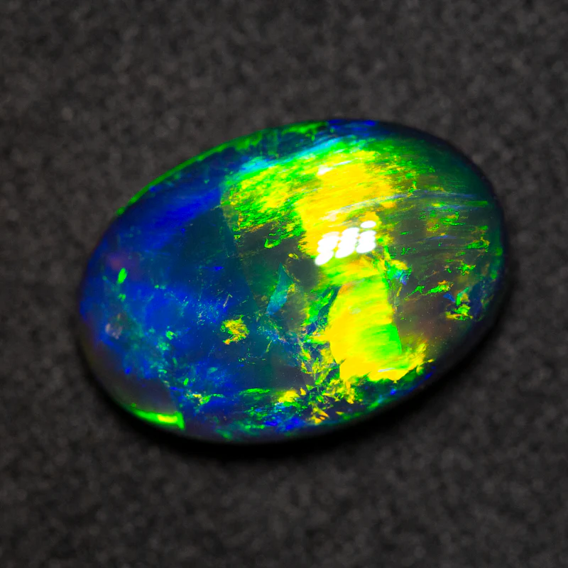 6.24 ct gem black crystal opal 15.1x10.5x6.3mm - Image 2