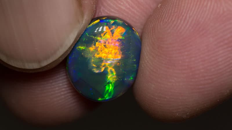 6.42 ct gem black opal 13x11.5x7mm - Image 2