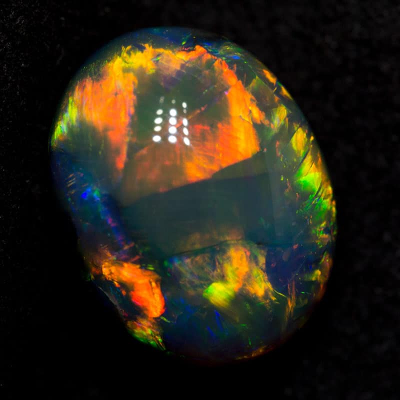 6.44 ct gem black opal 13.4x10.5x7.6mm - Image 3