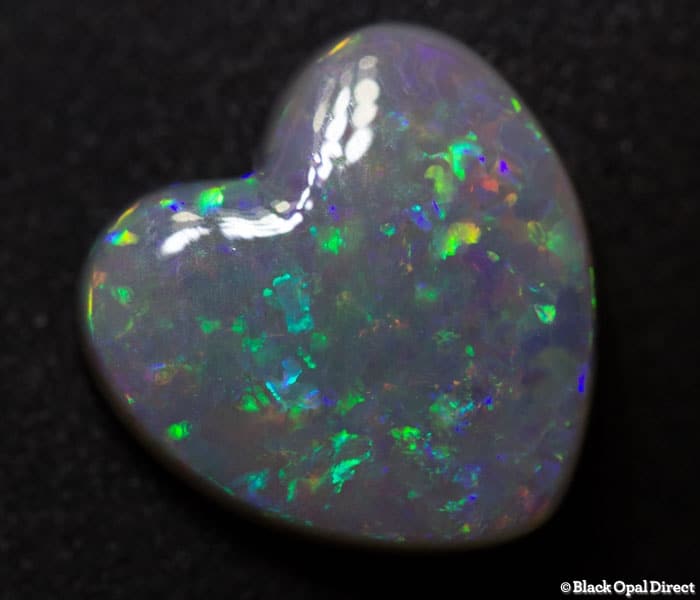 6.80 ct heart shaped semi black opal 15x15x4.5mm - Image 2