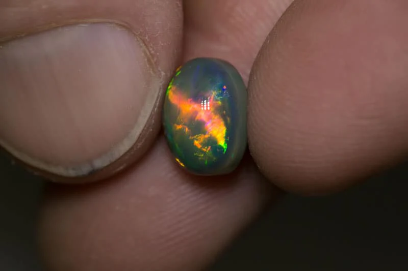 6.86 ct gem black opal 13.5x10x8mm - Image 4