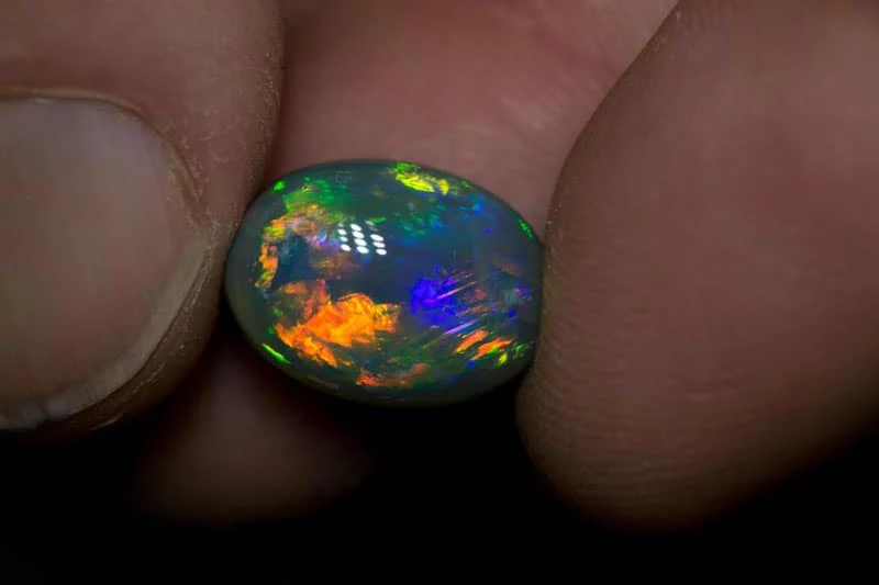 6.86 ct gem black opal 13.5x10x8mm - Image 5