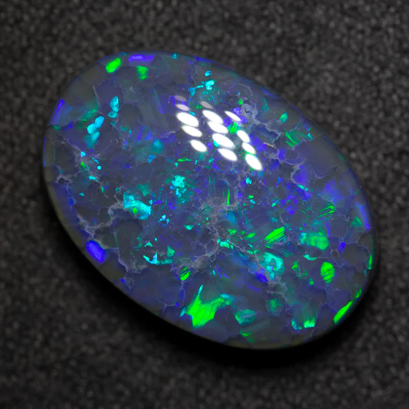 6.88 ct gem black opal 16.4x11.4x5.7mm - Image 3