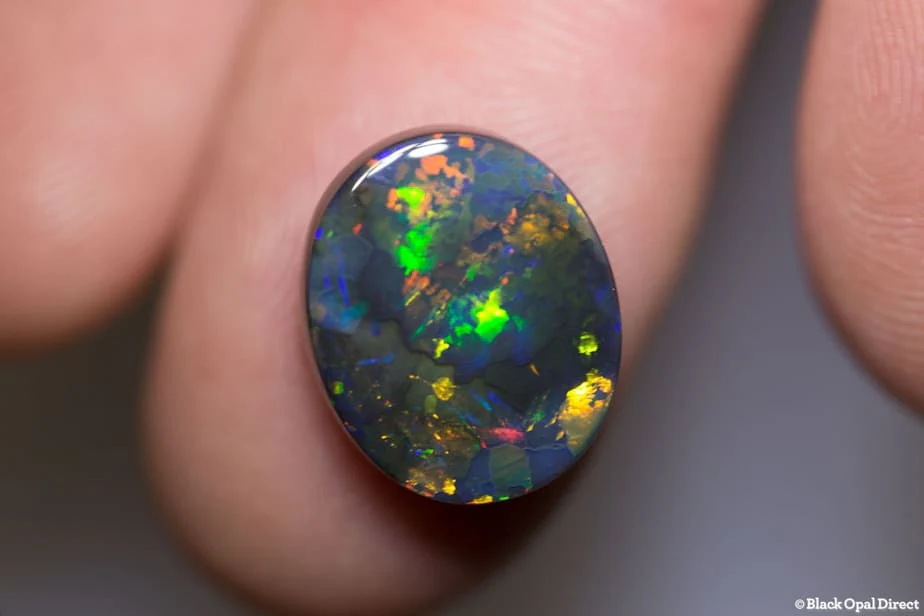 6.95 ct gem black opal 15x12x5.5mm - Image 2