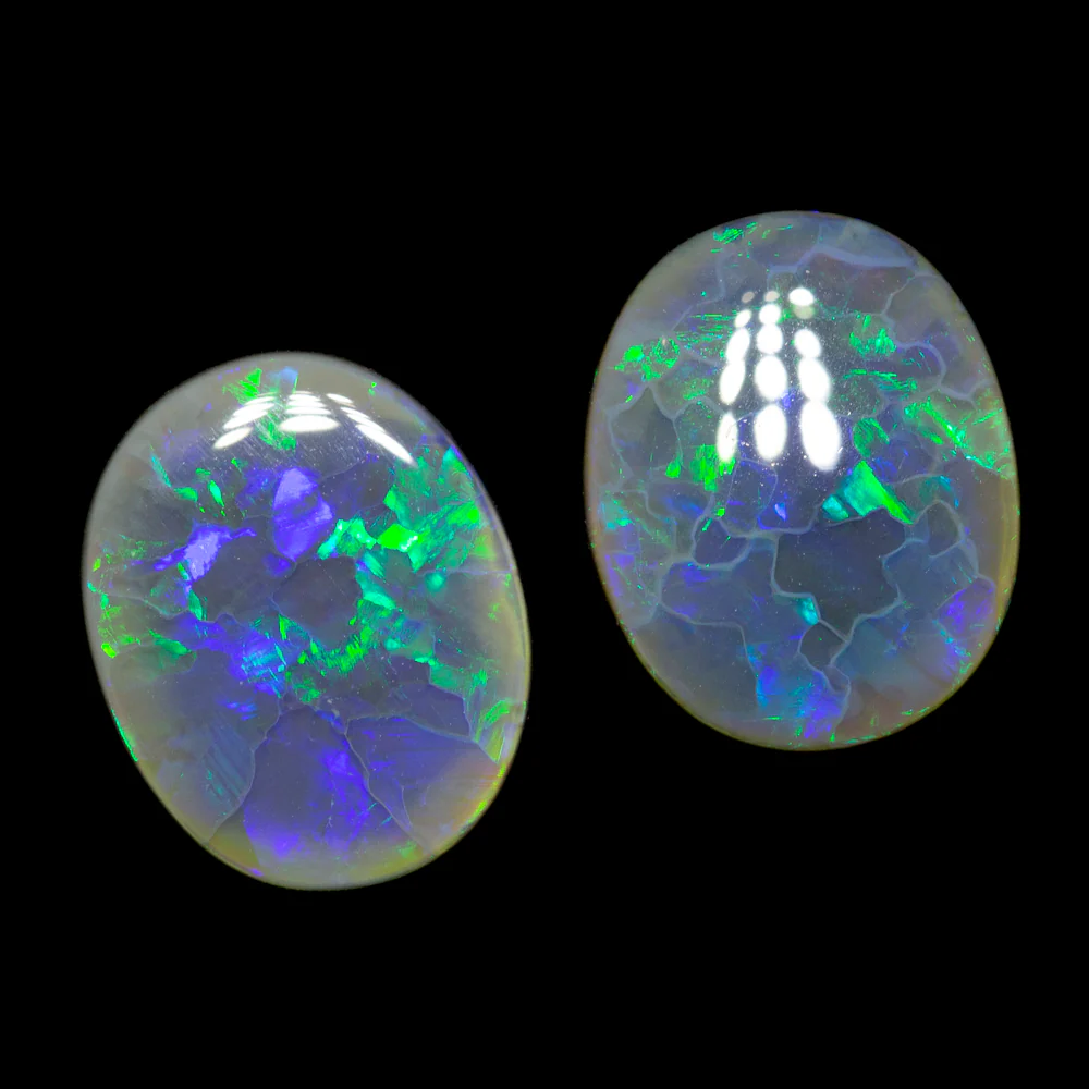 7.20 ct dark opal pair 13x10.5x3.5mm - Image 2