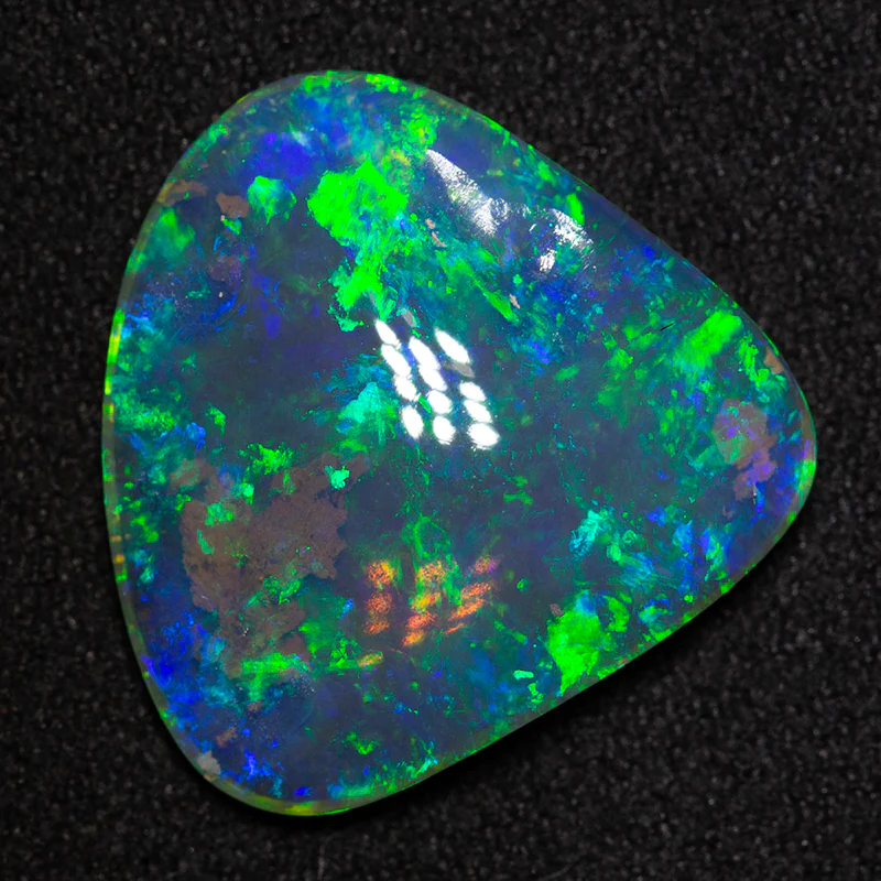 7.44 ct black crystal opal 18x17.5x4.7mm - Image 2