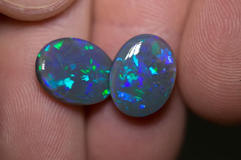 7.48 ct black opal pair 13x10x4mm - Image 2