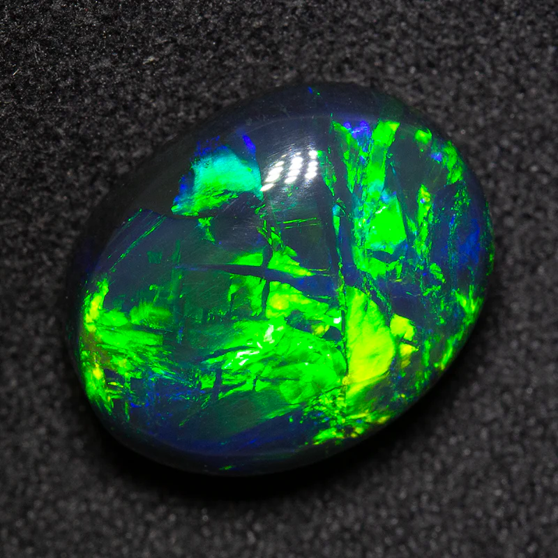 7.55 ct gem black opal 14x11.1x7.4mm - Image 3
