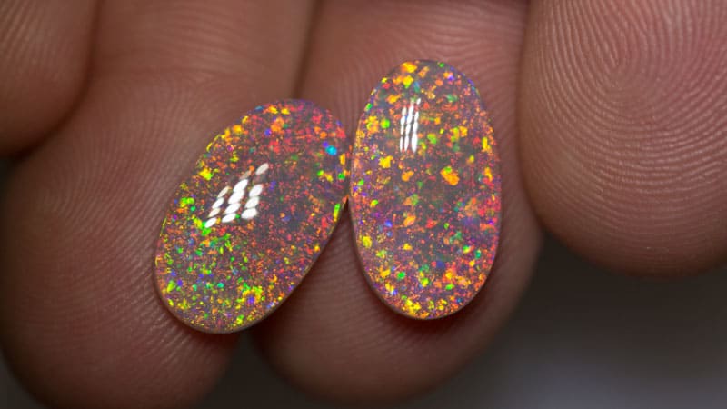 7.84 ct gem crystal opal pair 16x9.5mm - Image 3