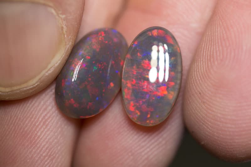 8.26 ct black crystal opal pair 14x8.5mm - Image 2